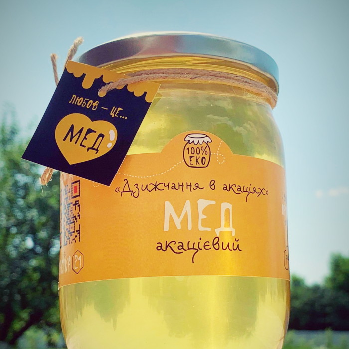 Пасіка 21 - мед акацієвий органічний - 750 г (500 мл)